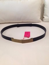 Elise M. "Kelly" Black Leather Belt O/S