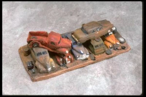 SMC-704 40's & 50's Stacked Junkyard Scene  HO, HOn30 Scale   (unfinished) - Picture 1 of 6