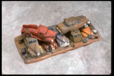 SMC-704 40's & 50's Stacked Junkyard Scene  HO, HOn30 Scale   (unfinished) - Image 1 of 4