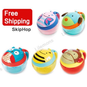 Free Shipping！ Skip Hop Zoo Snack Cups Baby feeding cups with a flip lid