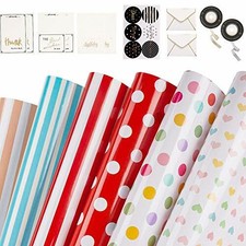 22Pcs Gift Wrapping Paper Sheets Kit 6 Sheets for all Events
