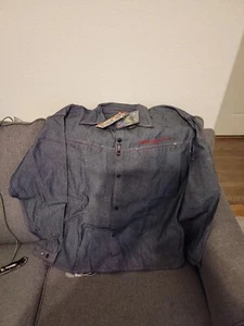NWT Willie Esco DUNS Denim Button Jacket Mens Size XL Embroidered Tag  - Picture 1 of 9