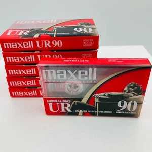 6 cintas de casete de audio Maxell UR 90 minutos sesgo normal nuevas IEC tipo 1 - Imagen 1 de 4