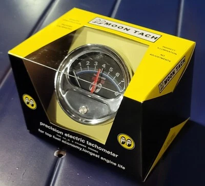 MOONeyes Chevy 8k TACHOMETER Hot Rod Custom TACH vtg Style muscle car 12v MOON - Image 1 of 4
