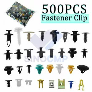500PCS Plastic Car Body Push Pin Rivet Fasteners Trim Moulding Clip Screw Driver - Bild 1 von 7