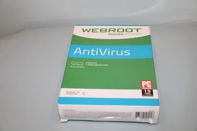 Webroot Secure Anywhere AntiVirus 3 Device FOR PC & MAC "NEW SEALED BOX" - Image 1 of 4