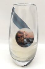 New ListingThomas Kinkade Beacon Of Hope Crystal Lighthouse Vase Candle Holder Glass Rare!