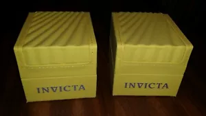 Classic yellow wave invicta watch cases.Lot of 4. 4th One FREE has NO PILLOW - Picture 1 of 2