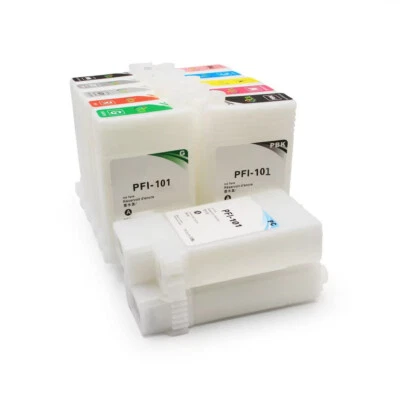 130ML 12 Colors PFI-101 Empty Ink Cartridge With Chip For Canon IPF 5000 - Image 1 of 4