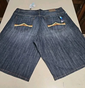 Vintage Azzure Jean Shorts Men's Size 44 Denim Dark Faded Baggy Hip Hop Y2K - Picture 1 of 9