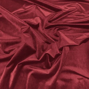 Upholstery Fabric - French Velvet - Curtain Cushion Fabric Material - Red - Picture 1 of 2