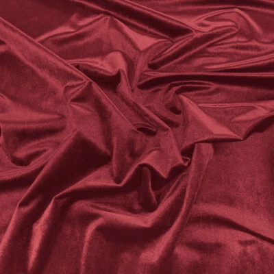 Upholstery Fabric - French Velvet - Curtain Cushion Fabric Material - Red - Image 1 of 2
