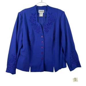 Chaqueta para mujer Plaza South talla 18 púrpura bordada con cuentas nueva con etiquetas vintage formal - Imagen 1 de 11
