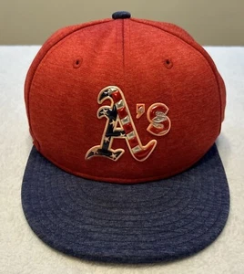 New Era 59Fifty Oakland As Athletics Hat Cap Mens Fitted MLB Baseball USA Flag - Picture 1 of 8
