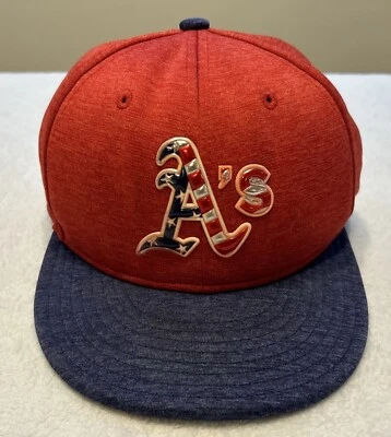 New Era 59Fifty Oakland As Athletics Hat Cap Mens Fitted MLB Baseball USA Flag - Image 1 of 4