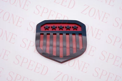 Red Black Flag Fit Ram Front Grill Emblem Insignia 2013-2017 Ram 1500 2500 3500 Foto 1 de 4