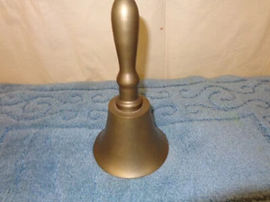 Large Hand Held Country School Brass Bell . - Picture 1 of 4