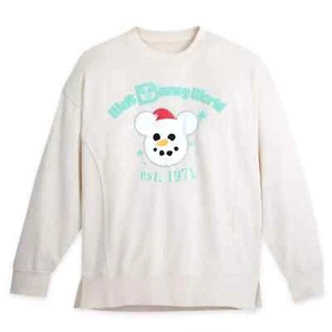 S-3XL Walt Disney World Parks Mickey Mouse Snowman Christmas Sweatshirt Pullover - Picture 1 of 3
