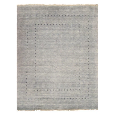 EORC Ll4gy 9 X 12 Ft. Gabbeh Grey Handmade Wool Lori Baft Rug - Image 1 of 3