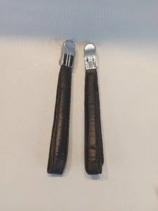 Pair Of Rolls Royce silver shadow grab handles Black Leather Chrome Left Right - Picture 1 of 11