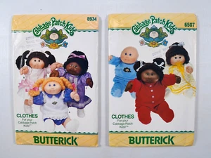 Lot of 2 Butterick 1984 Cabbage Patch Kids Pattern #6507 & #6934 Fits 16" Dolls - Imagen 1 de 4