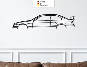 für BMW E36 M3 CS, Metall Wandbild, Wanddeko, Auto Silhouette, Metal Wall Art - Bild 1 von 9
