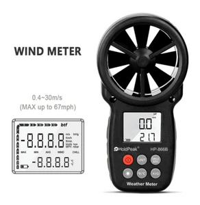 Digital Anemometer Air Wind Speed Meter 30m/s Velocity Gauge Tester Wind Chill - Picture 1 of 10