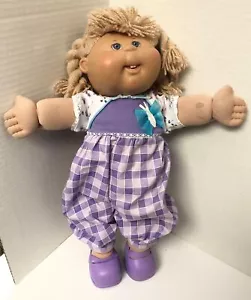 Cabbage Patch Kids Toddler Girl Doll Ash Blonde 6 Braids 2 Teeth CPK Outfit T5 - Picture 1 of 3