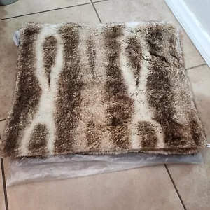 RARE NEW S/6 Pottery Barn Caramel Ombre Faux Fur Placemat - Picture 1 of 8