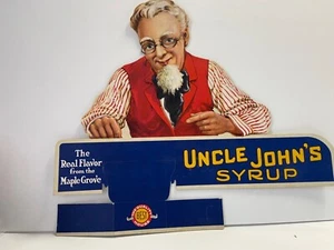 Vintage 1930's Uncle John's Syrup Advertising Cardboard Display Good Condition - Picture 1 of 3