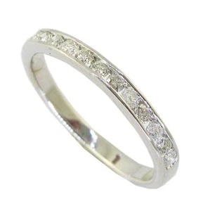 Stackable I1 G 0.30Ct Natural Round Diamond 14K Gold Channel Set Engagement Ring - Picture 1 of 9