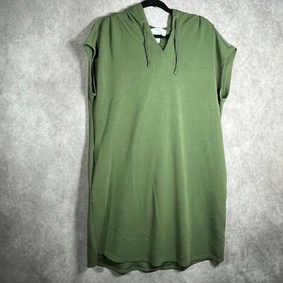 M Magaschoni толстовка с капюшоном платье женщин XL зеленый колена длины эластичной крышка рукава мягкий - Изображение 1 из 4