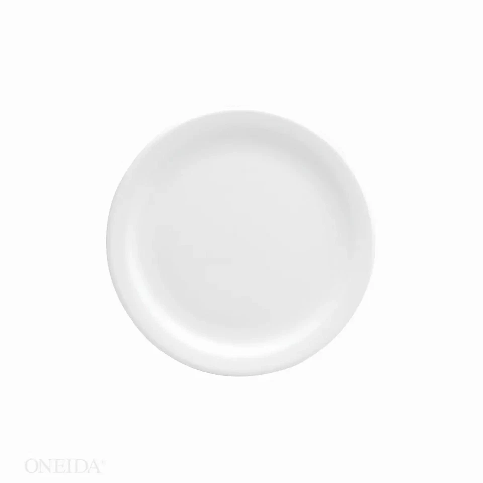 Plato de porcelana de borde estrecho Oneida F9000000132 Buffalo blanco crema 8 1/8" - 2 Doz Foto 1 de 1