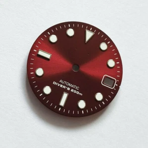 Quadrante SUB per SKX007, adatto per NH35, C3Lume, Red Vine, rosso scuro - Foto 1 di 2