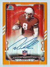 AMEER ABDULLAH 2015 BOWMAN CHROME RC ORANGE REFRACTOR AUTOGRAPH AUTO /50