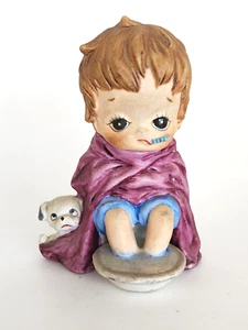 De colección Josef Originals Get Well Soon Niño Enfermo con Cachorro TMR-9/G 4" USADO EN EXCELENTE ESTADO RARO - Imagen 1 de 7