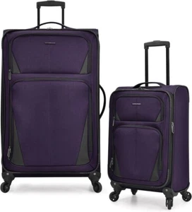 U.S. Traveler 2 Piece Expandable Softside Spinner Luggage Set 30" 22" Carry On - Picture 1 of 6