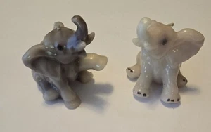 2 Handmade Lorelei Candle Elephant Candles Gatlinburg Tn. Grey And White - Picture 1 of 5