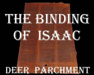 TORAH BIBLE VELLUM MANUSCRIPT FRAGMENT 250 YRS OLD YEMEN "The binding of Isaac"  - Image 1 of 4