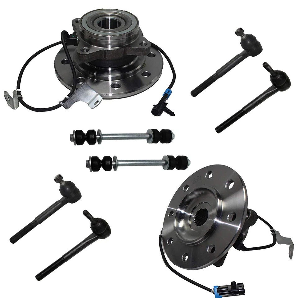 4WD Front Wheel Bearing Hub Tierods Sway Bar for 1996-2000 Chevy GMC K3500 K2500 - Image 1 of 1