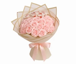 Edler Raffaello Strauß mit rosa Rosen | Süßigkeitenstrauß.Muttertag - Bild 1 von 3