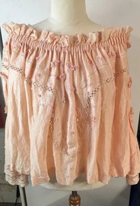 AJE Divine Off The Shoulder Top - Size 8 - Flutter Sleeves, Peach 🍑 Rrp $295 - Picture 1 of 20