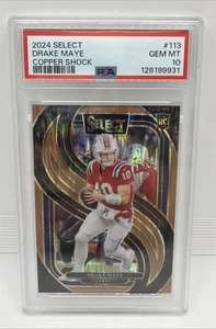 2024 Panini Select Drake Maye Copper Shock Prizm RC /299 PSA 10 Gem Mint Rookie - Bild 1 von 2