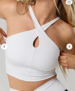 Offline By Aerie Real Me XTRA Criss Cross High Neck Sport BH Weiß M Neu ohne Etikett - Bild 1 von 5