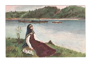 814 cartolina Mikhail Nesterov Russia arte sogni c1910 - Foto 1 di 2