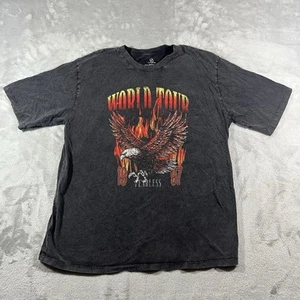 Organic Generation Vintage World Tour 2 In 1 Rhinestone Tee Black Sz L Free Ship - Picture 1 of 10
