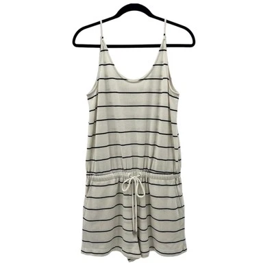 Mameluco a rayas Lou & Grey para mujer blanco mediano con bolsillos a rayas negras Foto 1 de 4