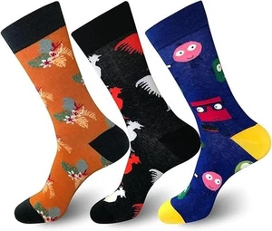 Calze uomo cotone traspirante colorate color block funky mid confezione da 3 pezzi - Foto 1 di 10