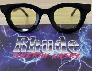 Rhude THIERRY LASRY RHODEO 101 Sunglasses Black Frame Yellow Clear Lens France - Picture 1 of 12