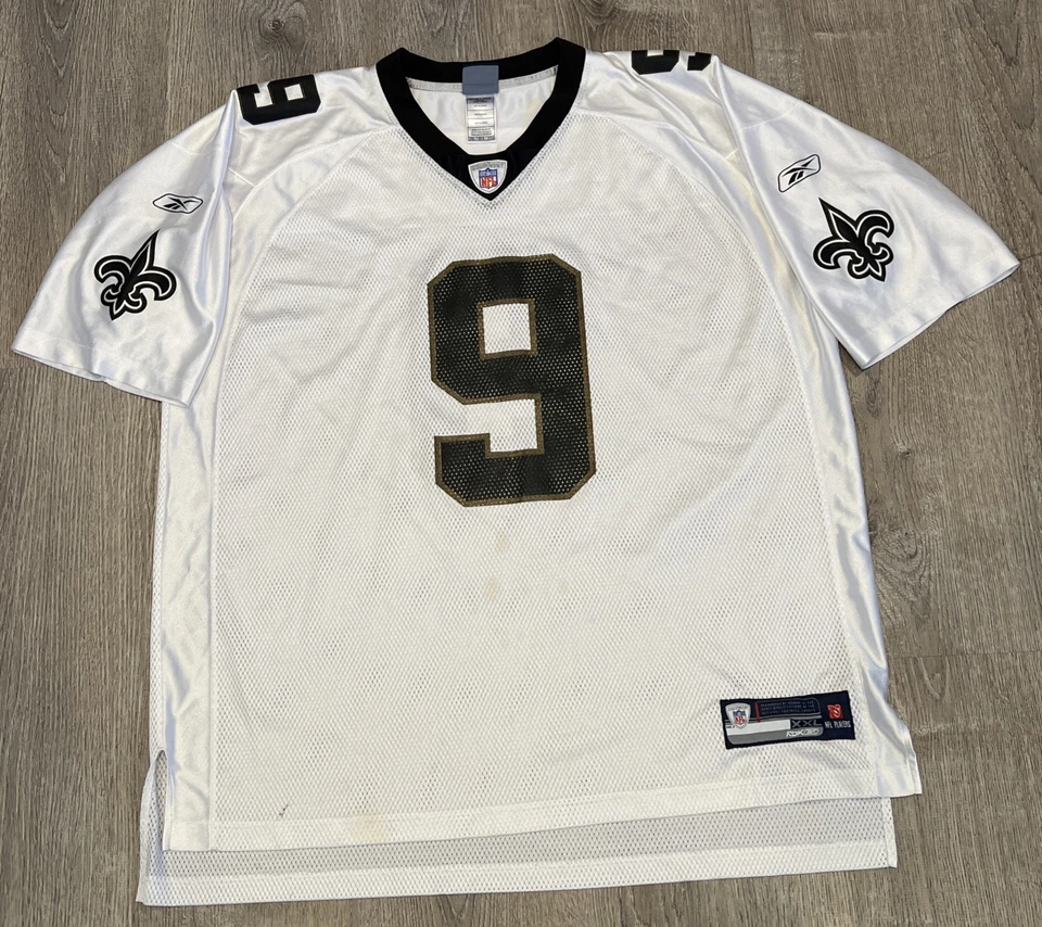 Reebok New Orleans Saints Drew Brees White Jersey Mens 2XL Vintage NFL - Image 1 of 4